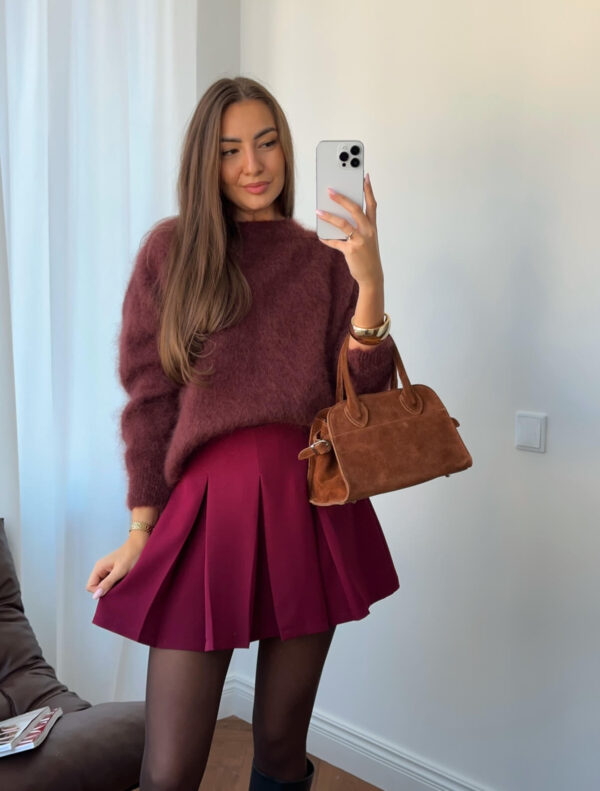 Sweter FluffyDream 74% kid moher | marsala - obrazek 2