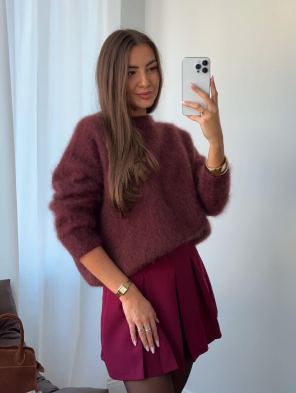 Sweter FluffyDream 74% kid moher | marsala - obrazek 6